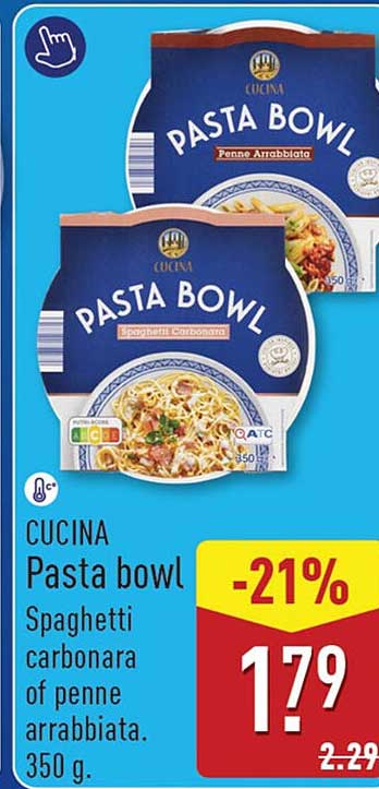 Cucina Pasta bowl Spaghetti carbonara of penne arrabbiata. 350 g. -21%