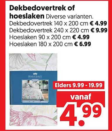 Dekbedovertrek of hoeslaken Diverse varianten
