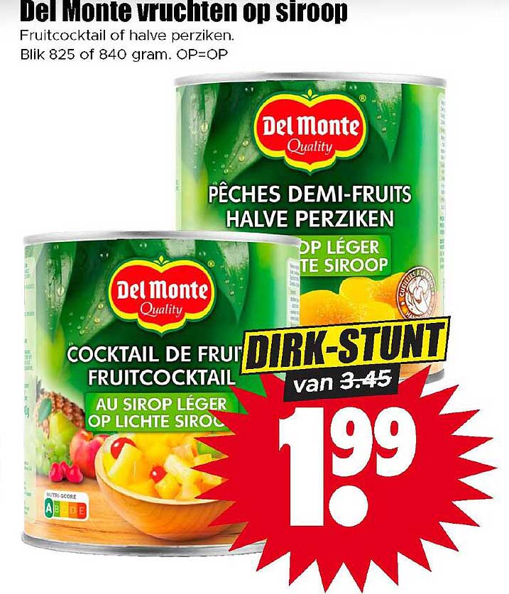 Del Monte vruchten op siroop