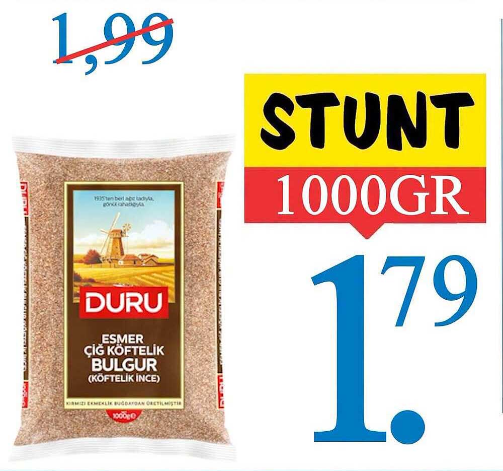 DURU Esmer Çiğ Köftelik Bulgur (Köftelik İnce) STUNT 1000GR