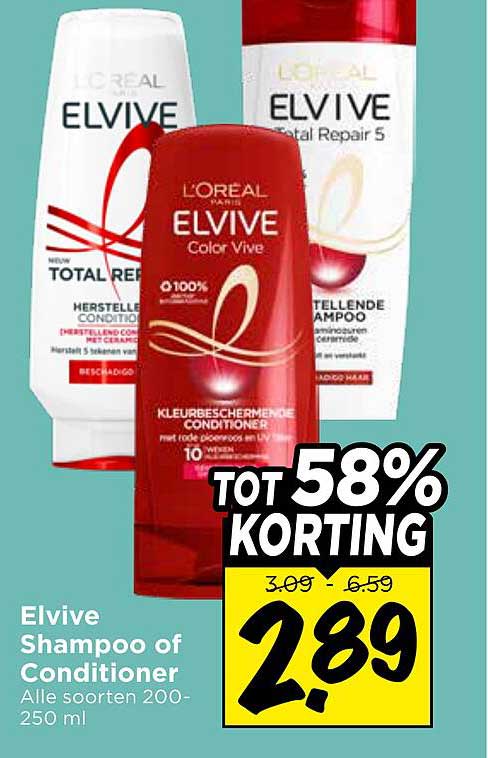 Elvive Shampoo of Conditioner - Alle soorten 200-250 ml 58% KORTING