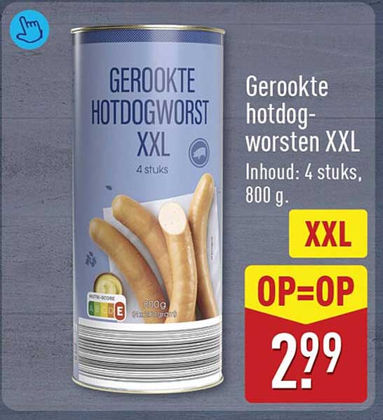 Gerookte hotdog-worsten XXL OP=OP