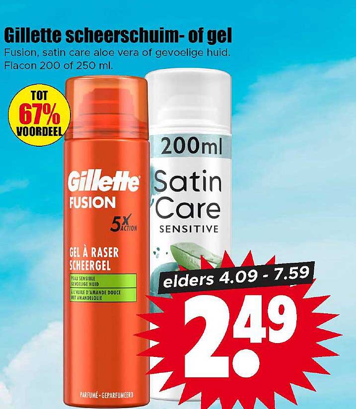 Gillette scheerschuim- of gel