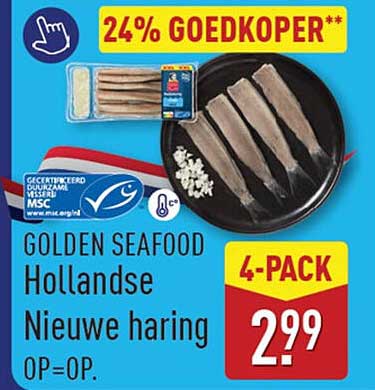 GOLDEN SEAFOOD Hollandse Nieuwe haring 4-PACK 24% GOEDKOPER**