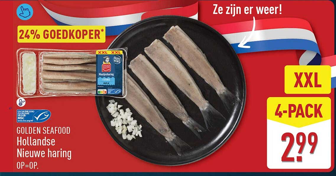 Golden Seafood Hollandse Nieuwe haring XXL 4-pack