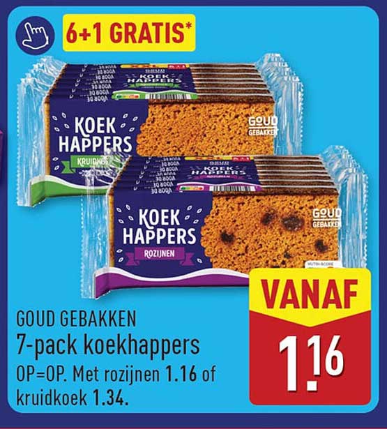 Goud gebakken 7-pack koekhappers 6+1 gratis