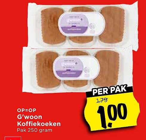 G'woon Koffiekoeken Pak 250 gram PER PAK