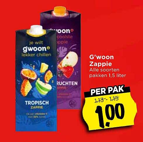 G'woon Zappie Alle soorten pakken 1,5 liter