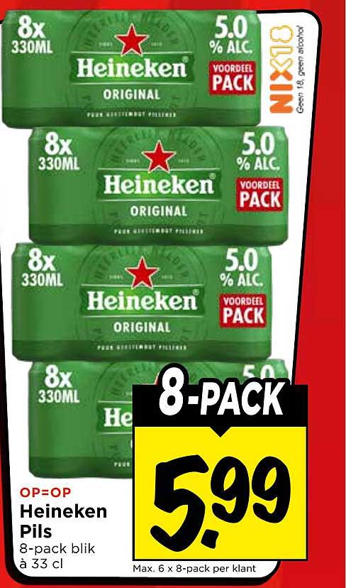 Heineken Pils 8-pack blik a 33 cl