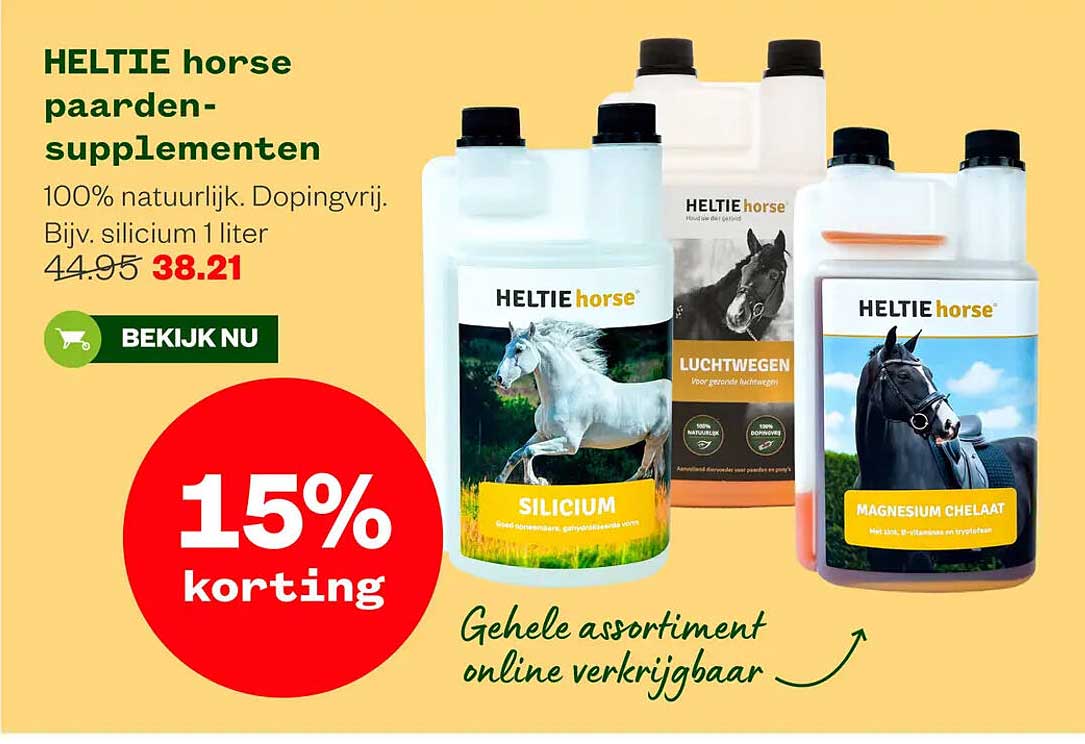 HELTIE horse paarden-supplementen 15% korting