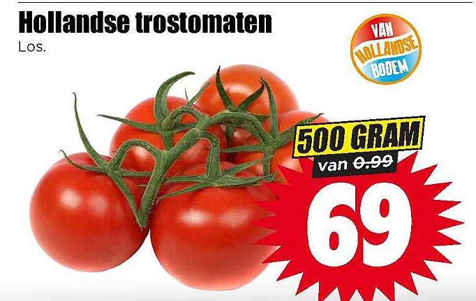 Hollandse trostomaten Los. 500 gram van 0.99