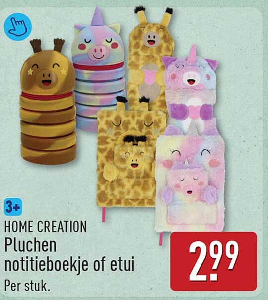HOME CREATION Pluchen notitieboekje of etui