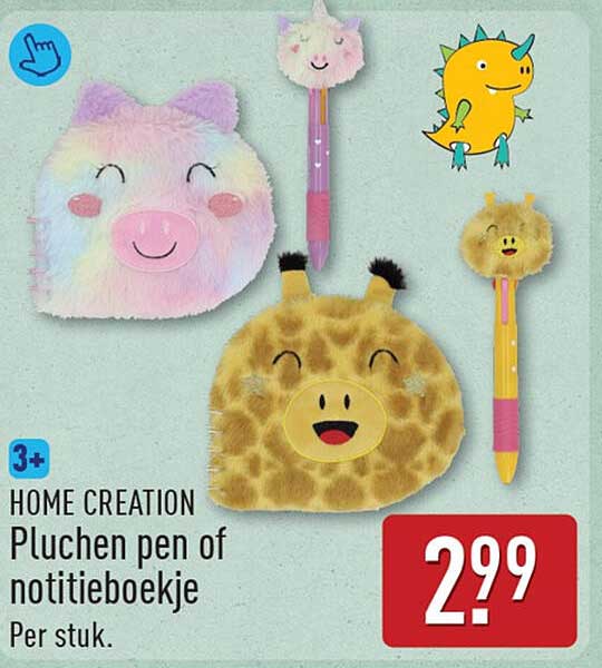 HOME CREATION Pluchen pen of notitieboekje