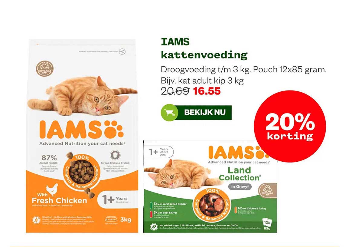 IAMS kattenvoeding 20% korting