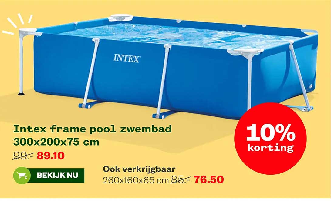 Intex frame pool zwembad 300x200x75 cm 10% korting