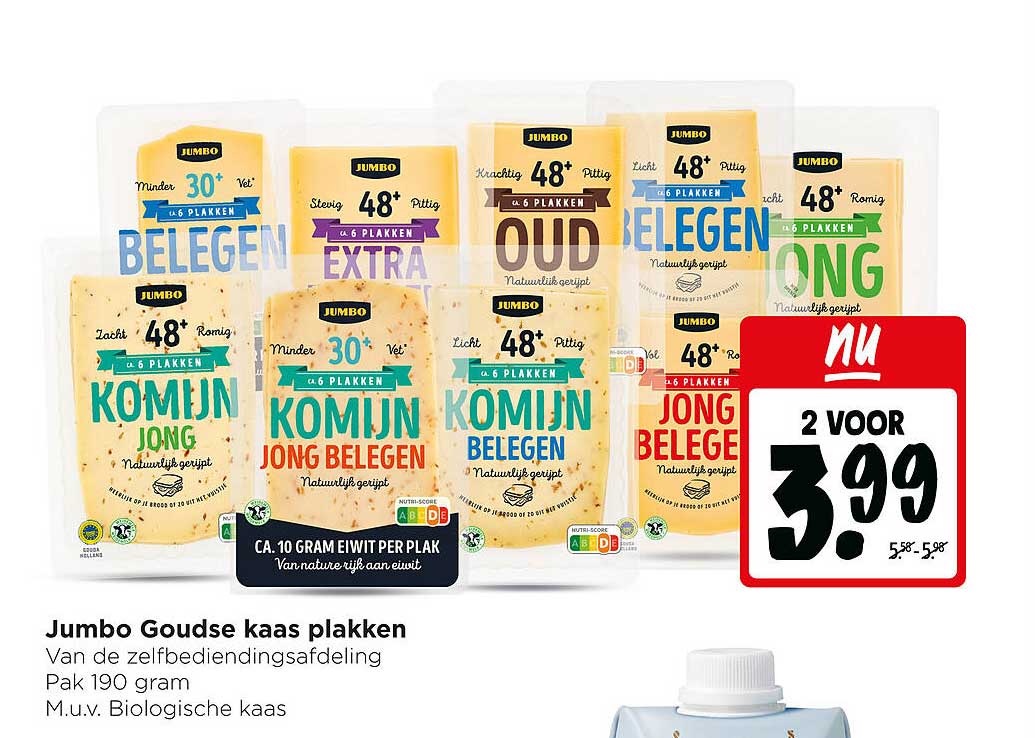 Jumbo Goudse kaas plakken