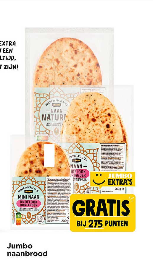 Jumbo naanbrood GRATIS BIJ 275 PUNTEN