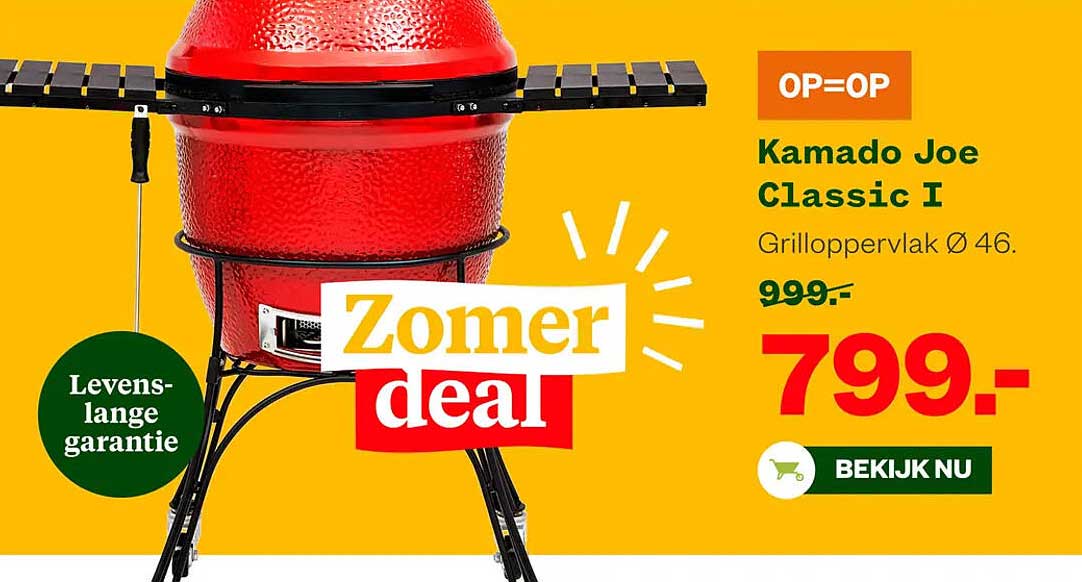 Kamado Joe Classic I Grilloppervlak Ø 46. OP=OP