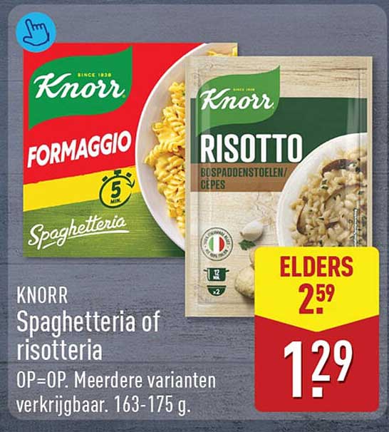 KNORR Spaghetteria of risotteria OP=OP. Meerdere varianten verkrijgbaar. 163-175 g.