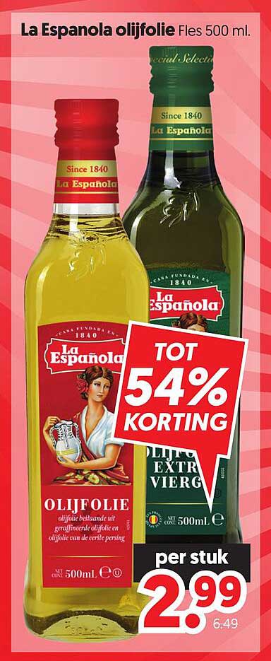 La Espanola olijfolie Fles 500 ml. TOT 54% KORTING