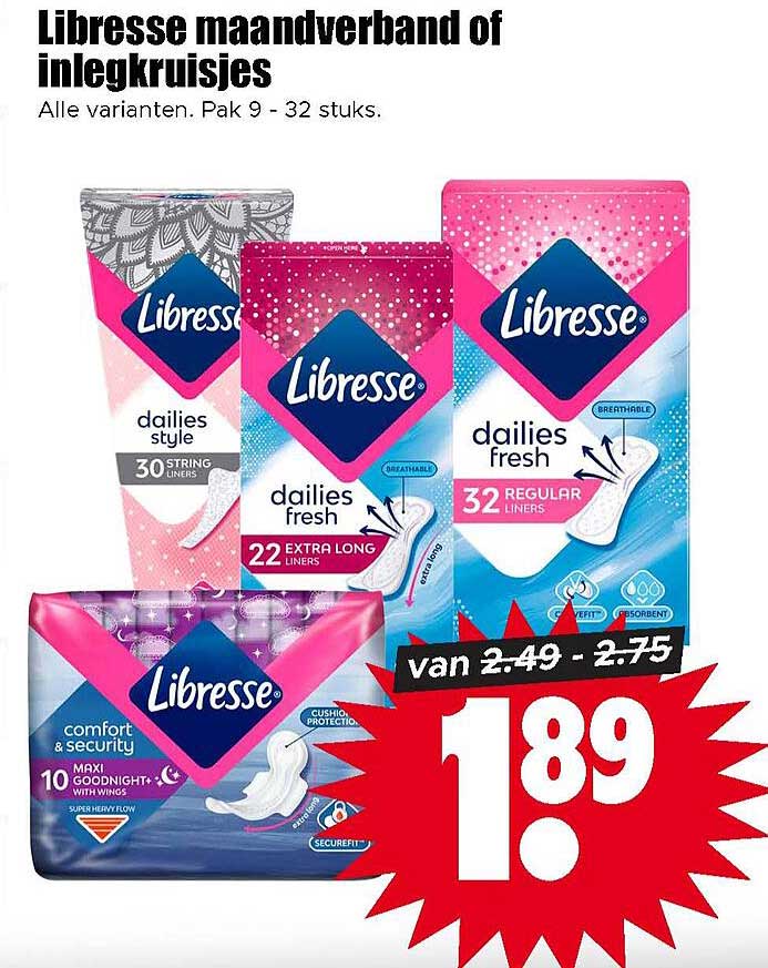 Libresse maandverband of inlegkruisjes