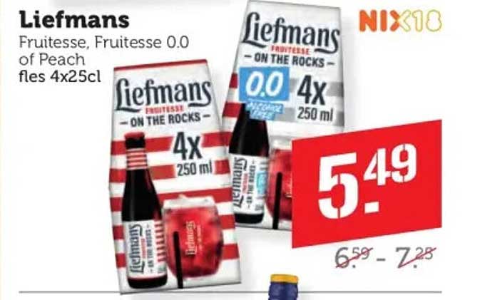 Liefmans Fruitesse, Fruitesse 0.0 of Peach fles 4x25cl NIX18