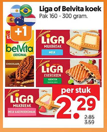 Liga of Belvita koek Pak 160 - 300 gram. +1