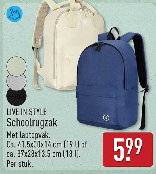 LIVE IN STYLE Schoolrugzak Met laptopvak