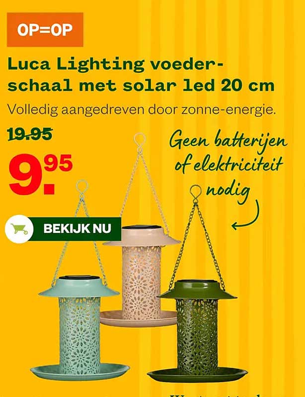 Luca Lighting voederschaal met solar led 20 cm OP=OP