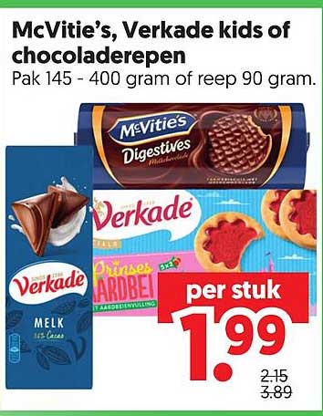 McVitie’s, Verkade kids of chocoladerepen