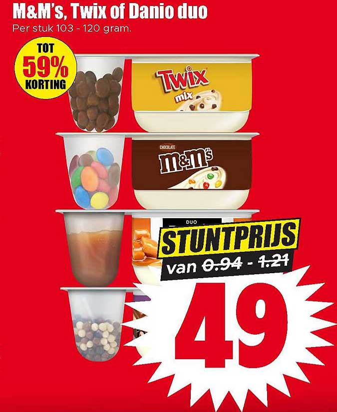 M&M’s, Twix of Danio duo