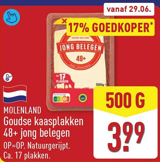 MOLENLAND Goudse kaasplakken 48+ jong belegen