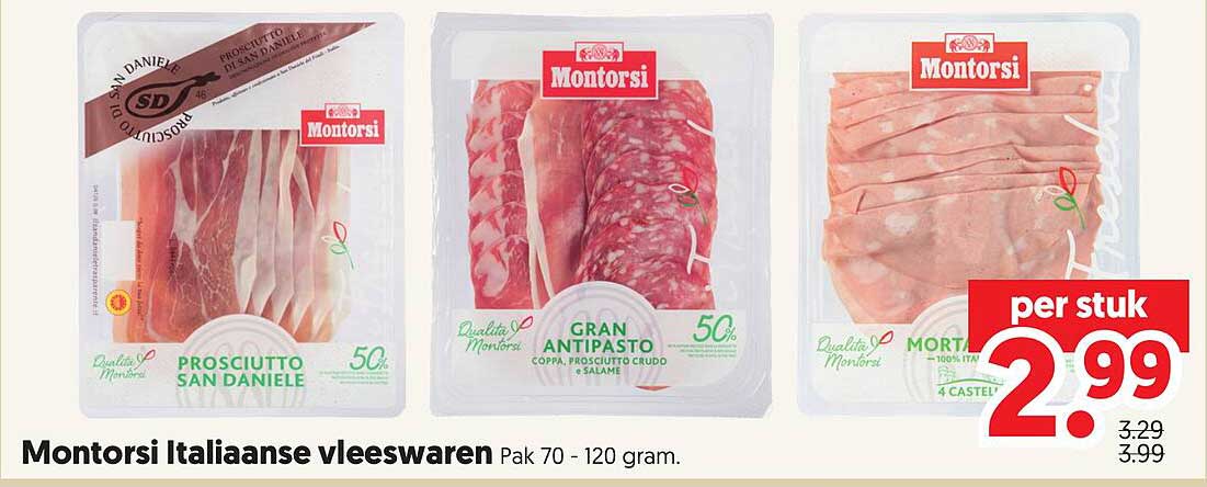 Montorsi Italiaanse vleeswaren Pak 70 - 120 gram