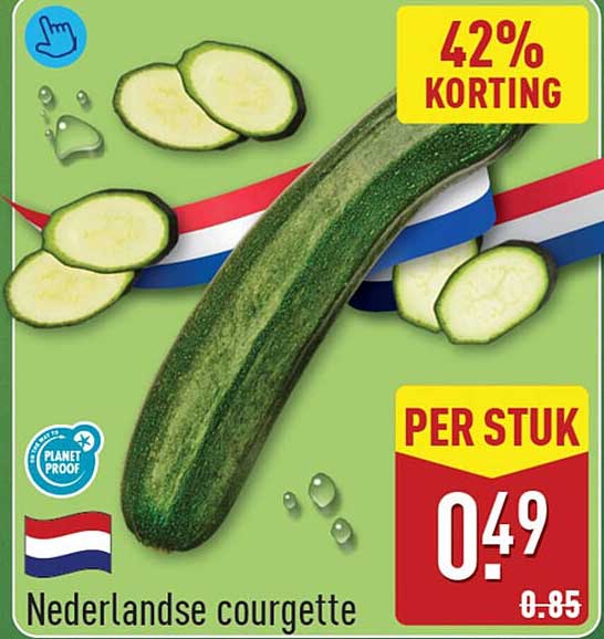 Nederlandse courgette 42% korting