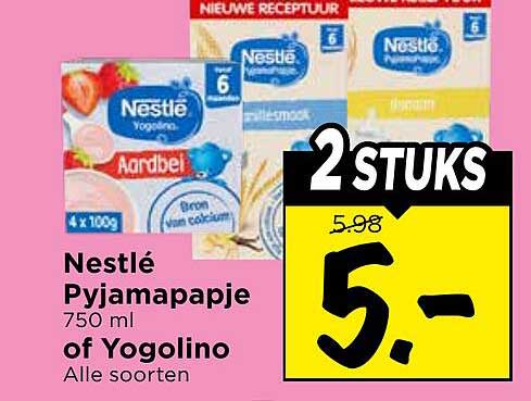 Nestlé Pyjamapapje 750 ml of Yogoino Alle soorten 2 STUKS