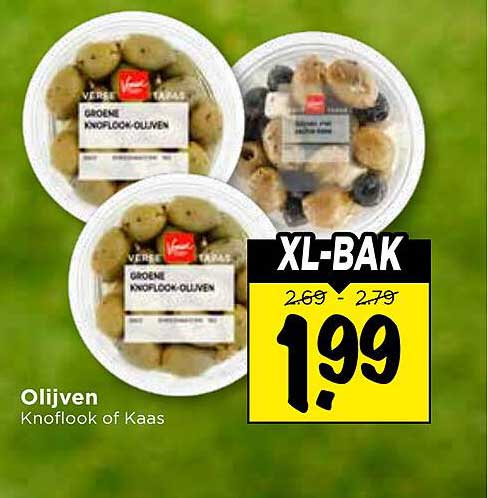 Olijven Knoflook of Kaas XL-BAK