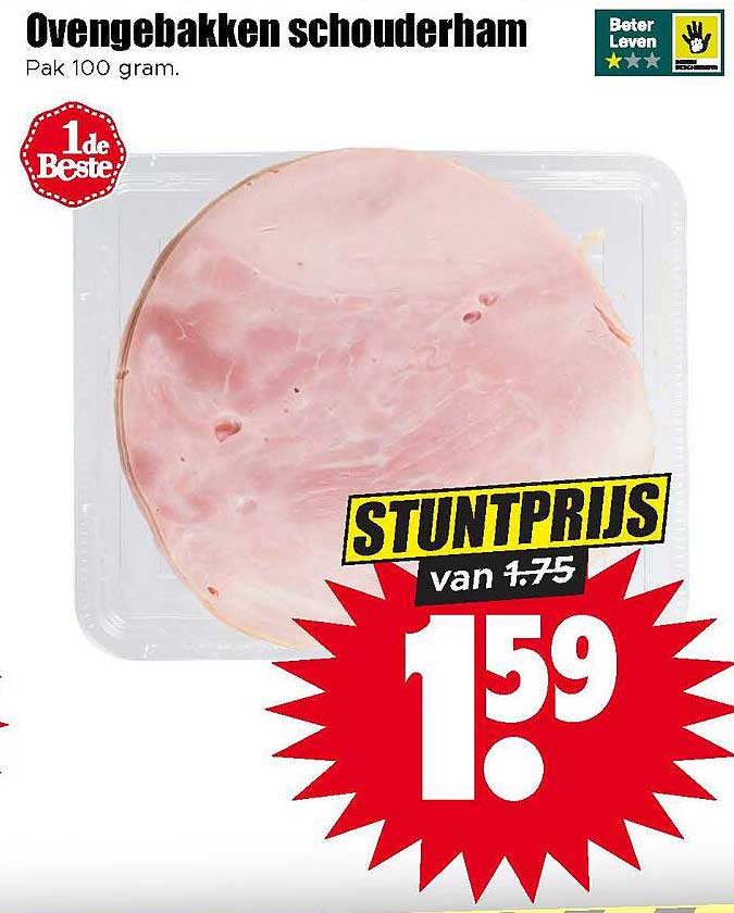 Ovengebakken schouderham Pak 100 gram.