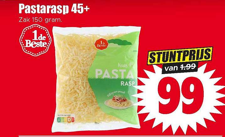 Pastarasp 45+ Zak 150 gram. STUNTPRIJS