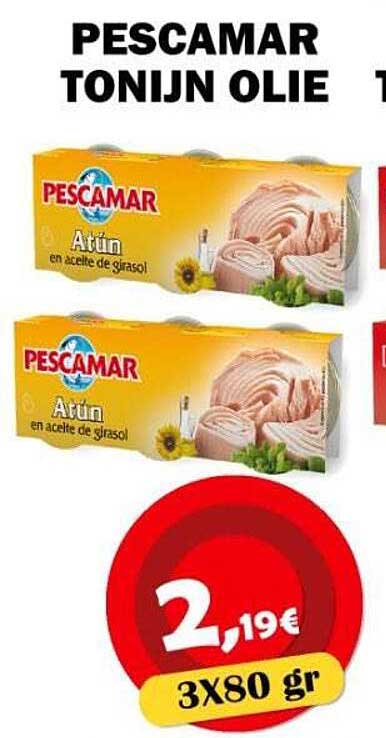 PESCAMAR TONIJN OLIE 3X80 gr