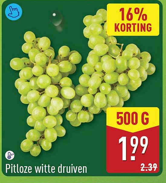 Pitloze witte druiven 16% Korting