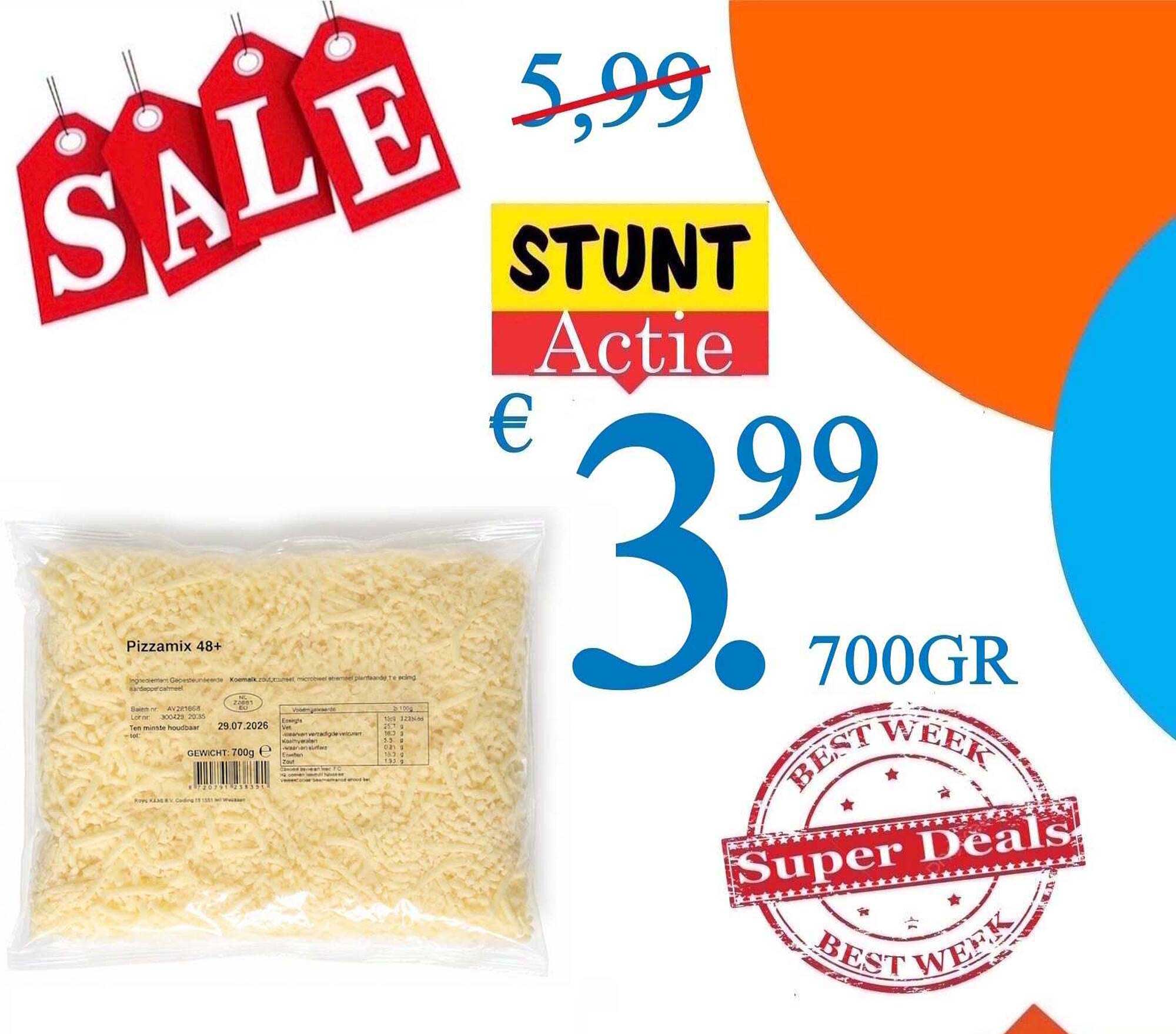 Pizzamix 48+ 700gr STUNT Actie