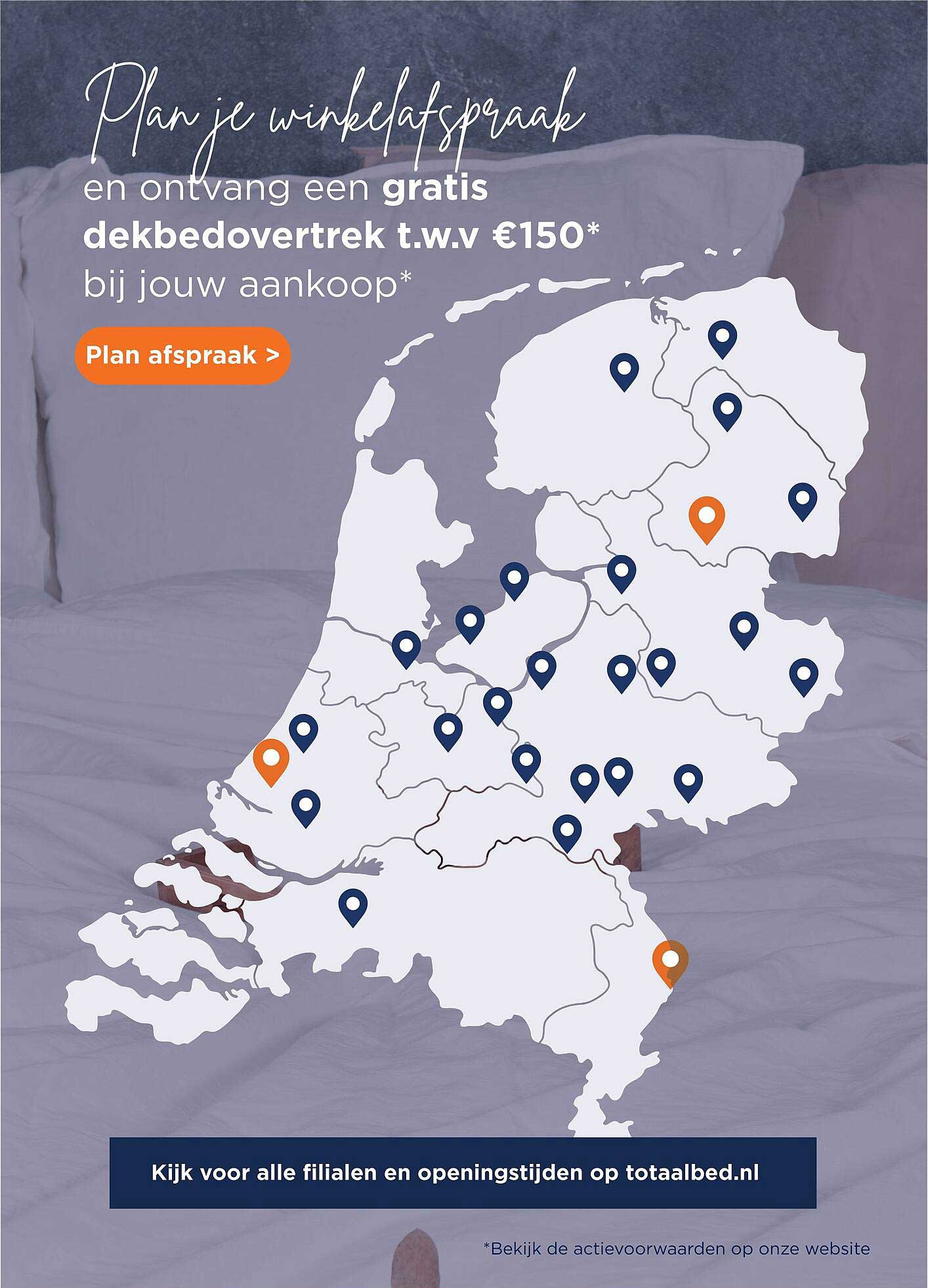 Plan je winkelafspraak en ontvang een gratis dekbedovertrek t.w.v. €150* bij jouw aankoop*