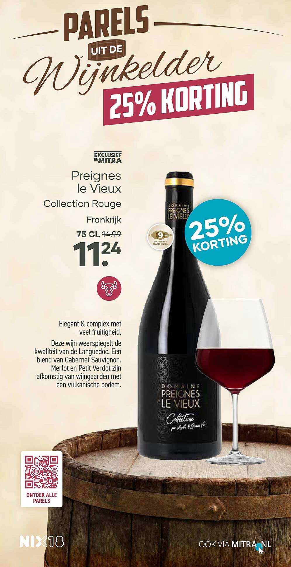 Preignes le Vieux Collection Rouge Frankrijk 75 CL 25% KORTING