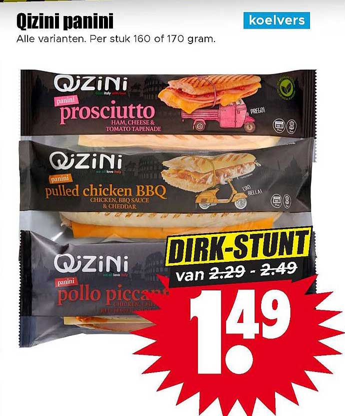 Qizini panini koelvers Dirk-stunt van 2.29 - 2.49