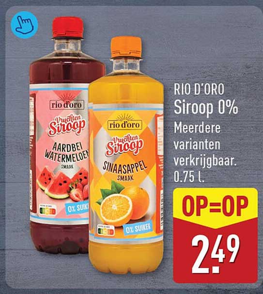 RIO D'ORO Siroop 0% Meerdere varianten verkrijgbaar. 0.75 l. OP=OP
