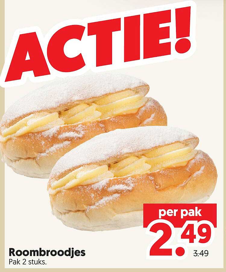 Roombroodjes Pak 2 stuks.