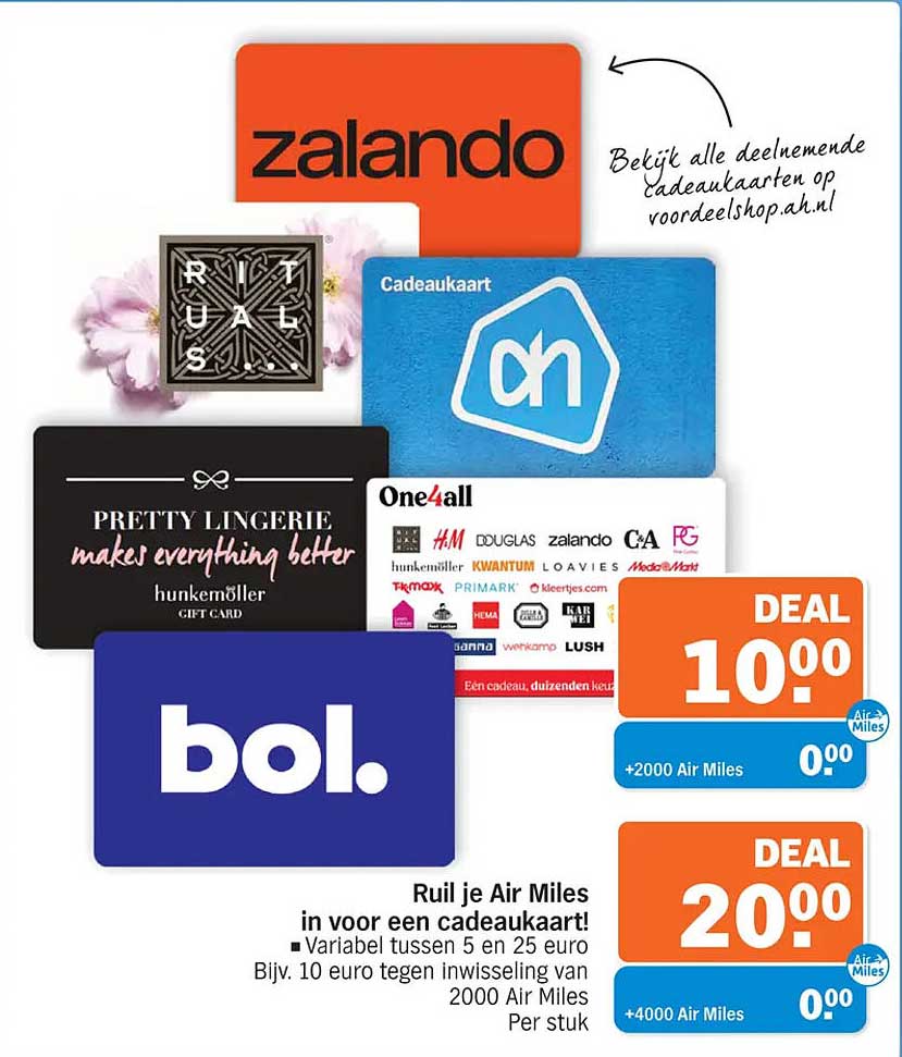 Ruil je Air Miles in voor een cadeaukaart!