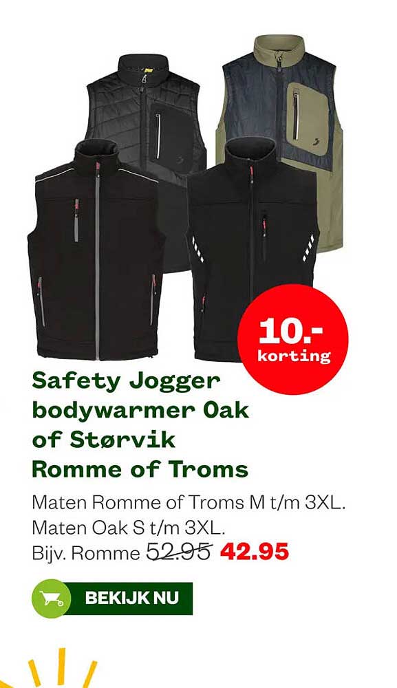 Safety Jogger bodywarmer Oak of Størvik Romme of Troms