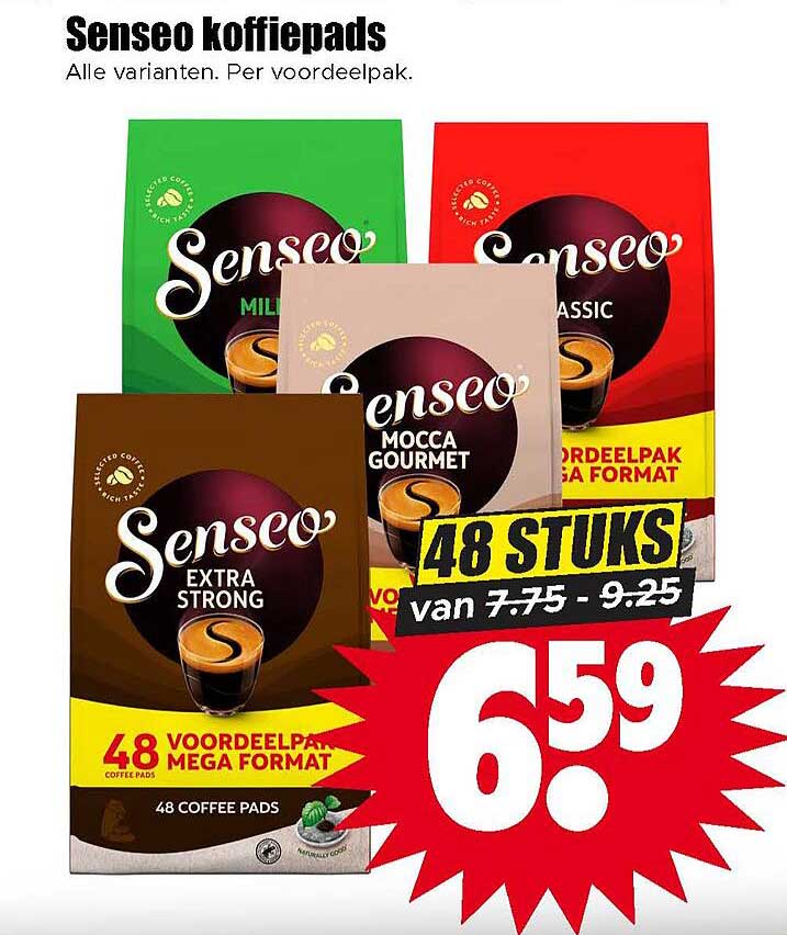Senseo koffiepads Alle varianten. Per voordeelpak. 48 STUKS