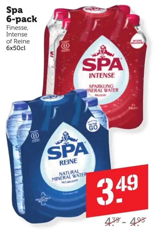 Spa 6-pack Finesse, Intense of Reine 6x50cl